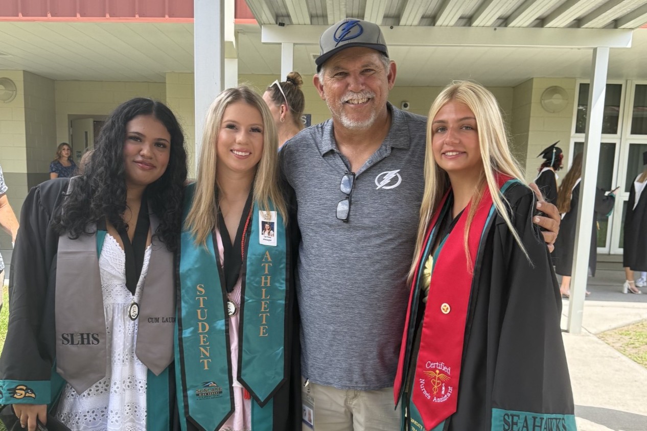 Coach and Seniors - <p>We are so proud of all our 5th grade Otters! We had a wonderful ceremony as we celebrated our 5th graders moving on to Middle School. We also had returning High School Seniors lead our clap out. It was an amazing morning! We wish all the best luck to our 5th graders and graduating Seniors.&nbsp;</p>